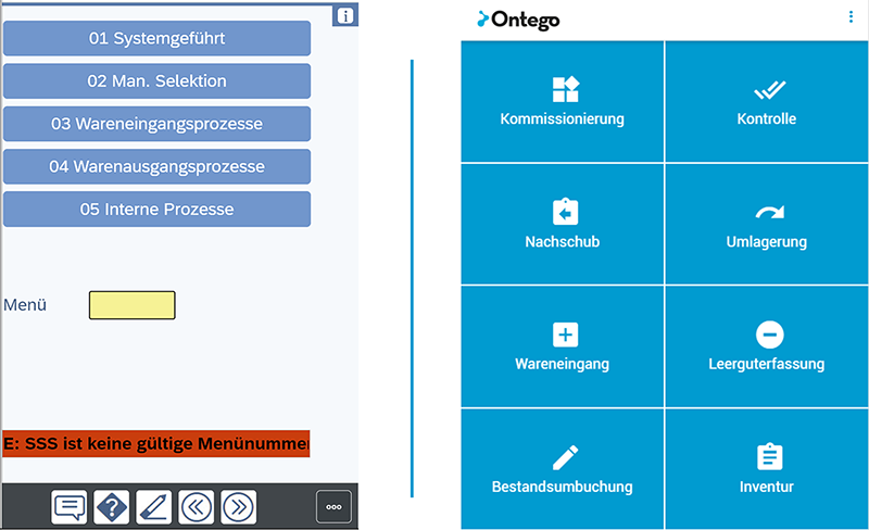 Mobile Lösungen mit SAP EWM RF-Dialog vs. Drittanbieter-Client am Beispiel Ontego
